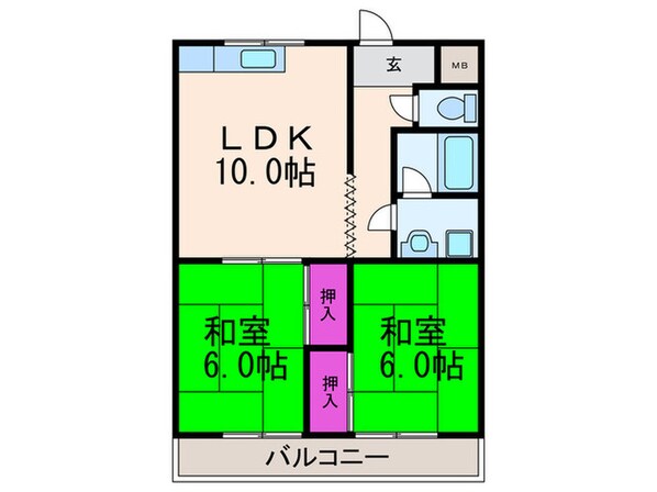 ヴィラクレ－ジュ１の物件間取画像